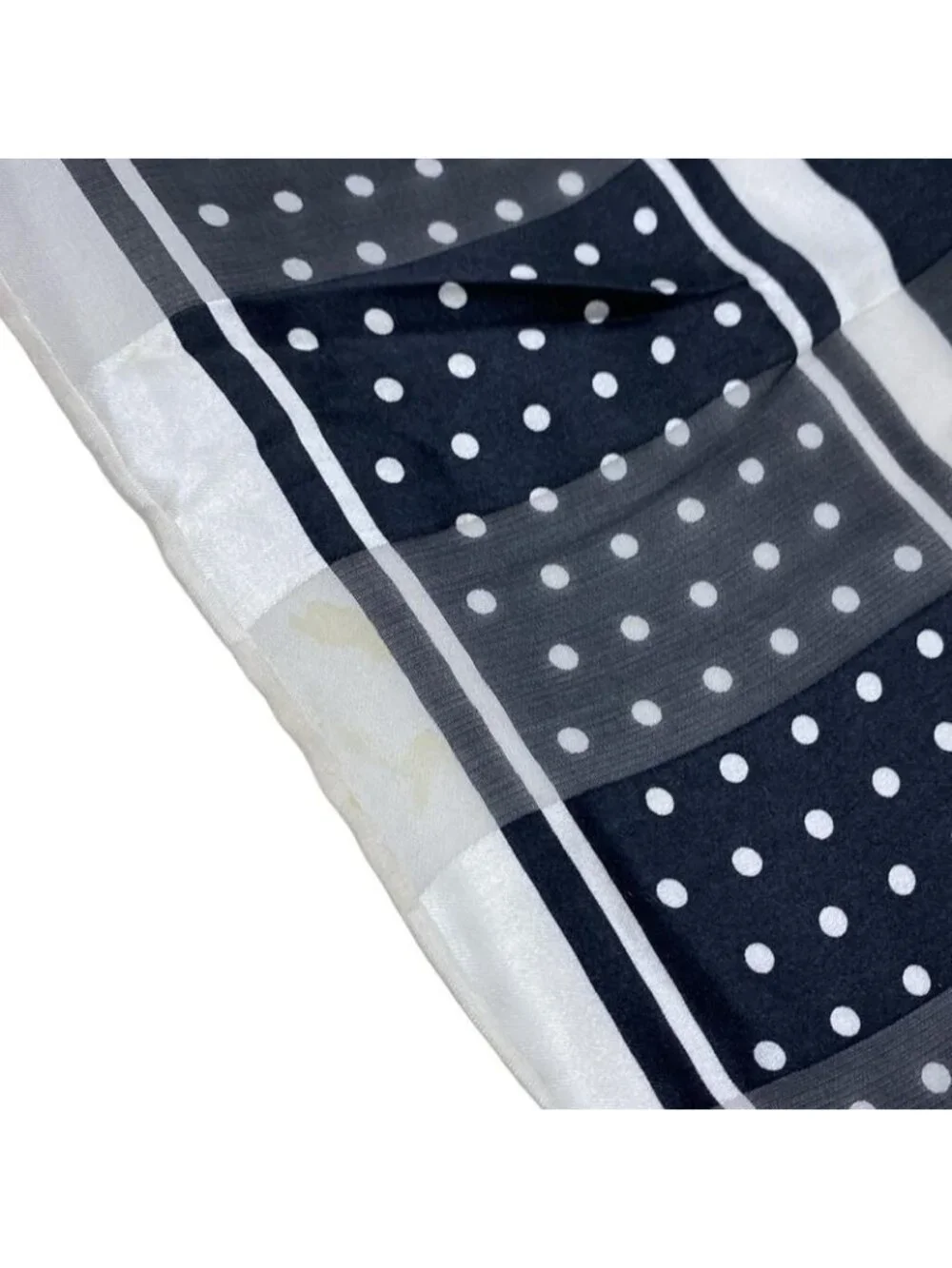 Dior Scarf Black White Dot Pattern Border Sheath